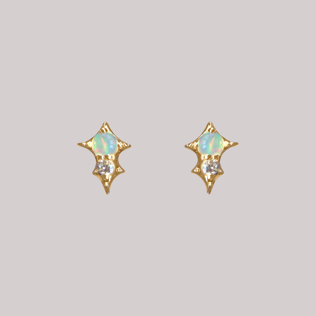 opal diamond earrings