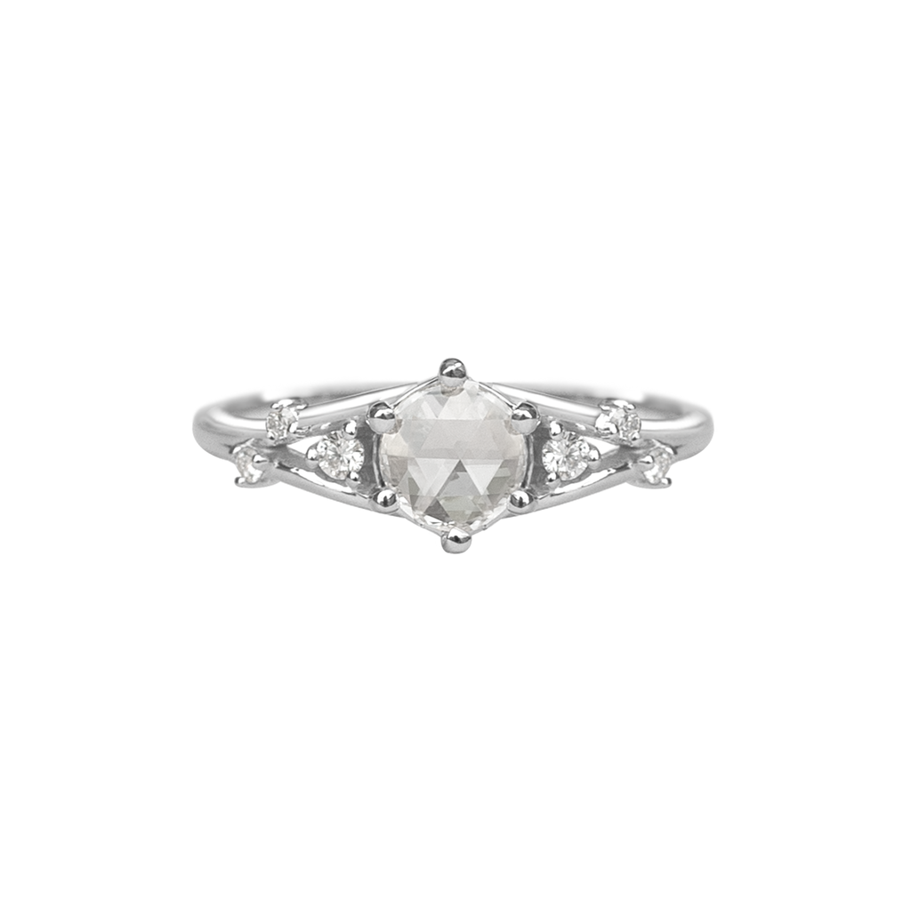 rose cut diamond engagement ring