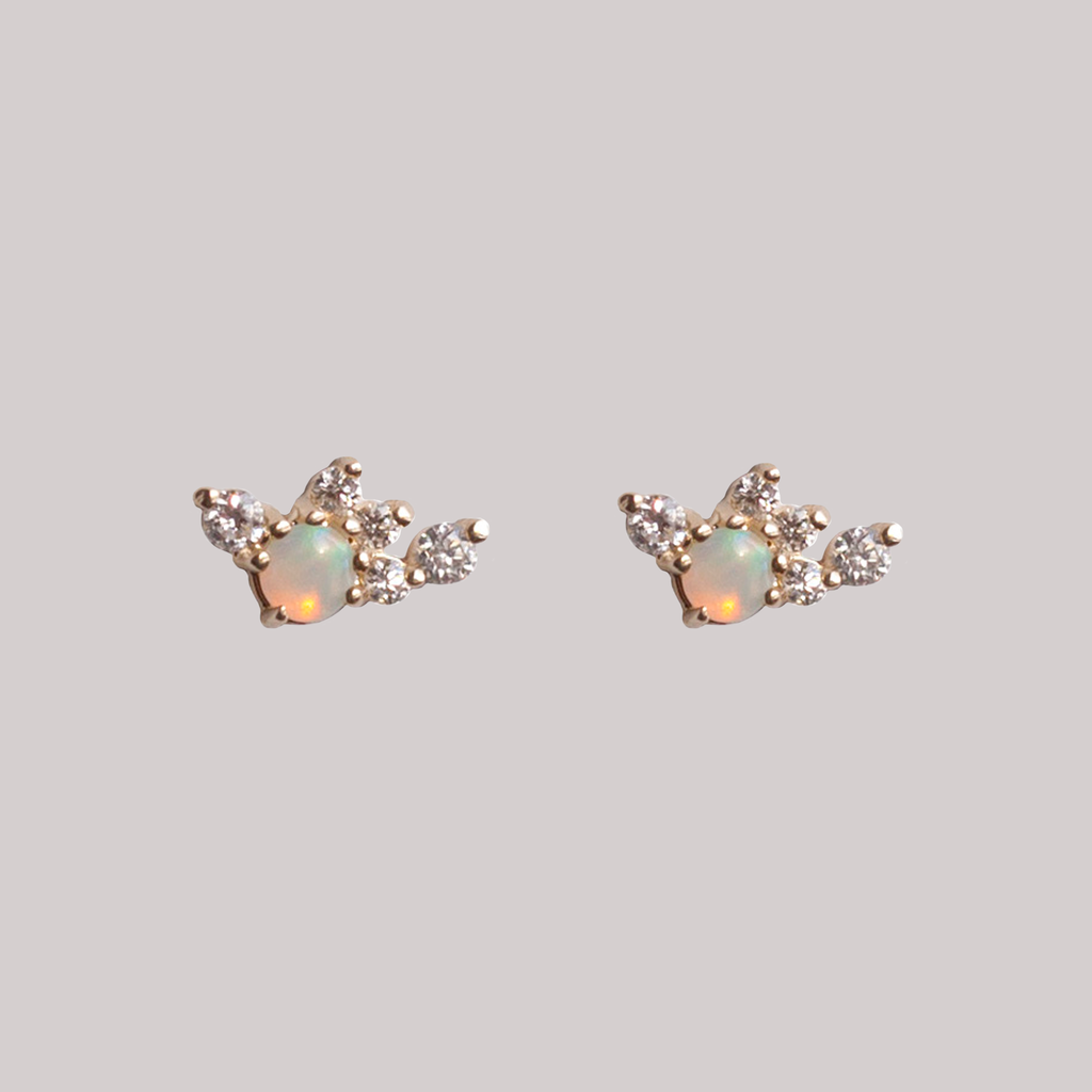 opal diamond earrings