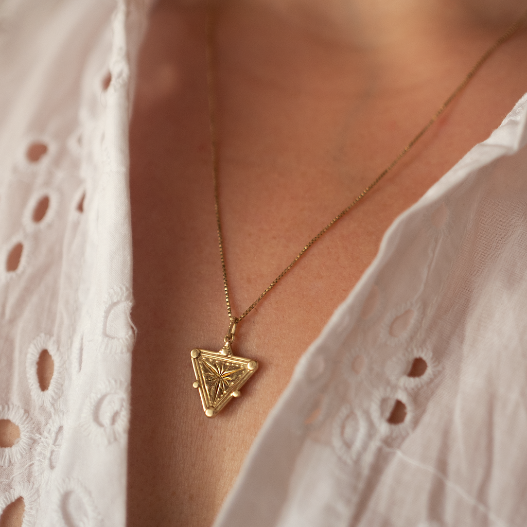 gold triangle pendant