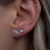 white gold diamond cluster earrings