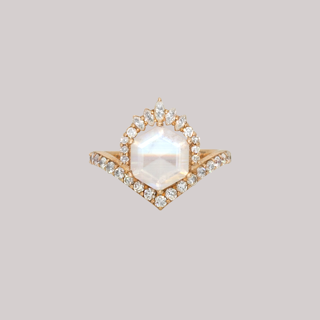 hexagon diamond ring