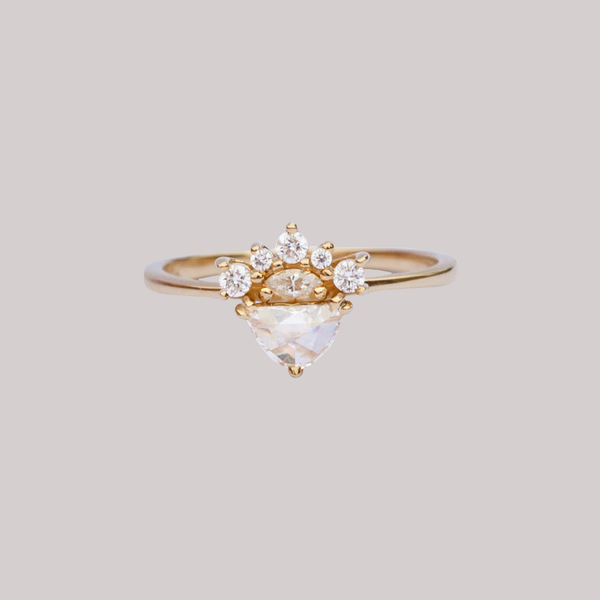 Half moon diamond ring