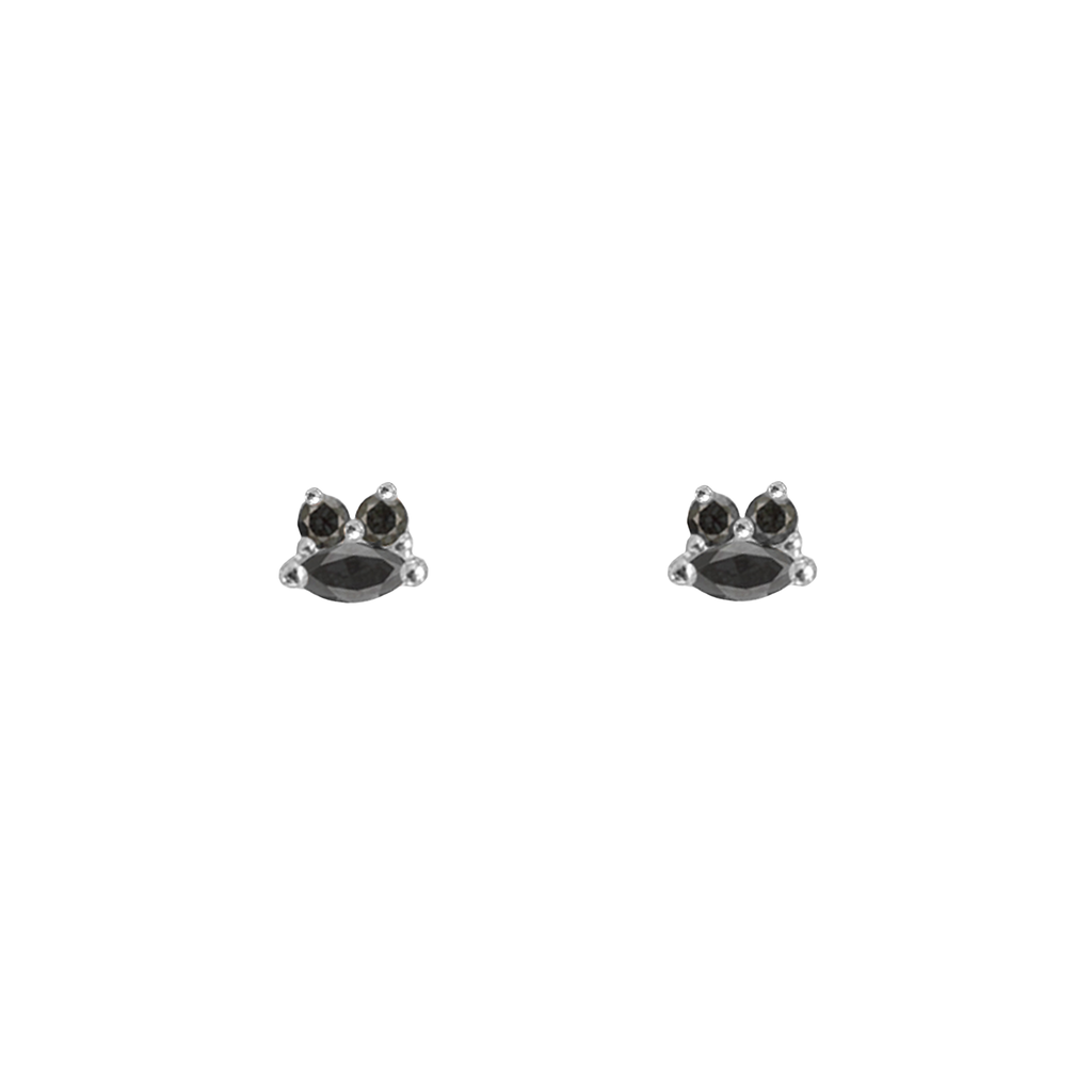 White gold black diamond studs.