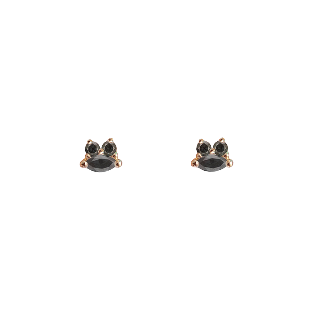 Dainty black diamond studs.