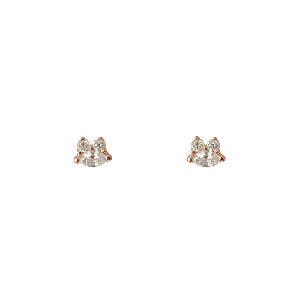 Delicate gold diamond earrings.