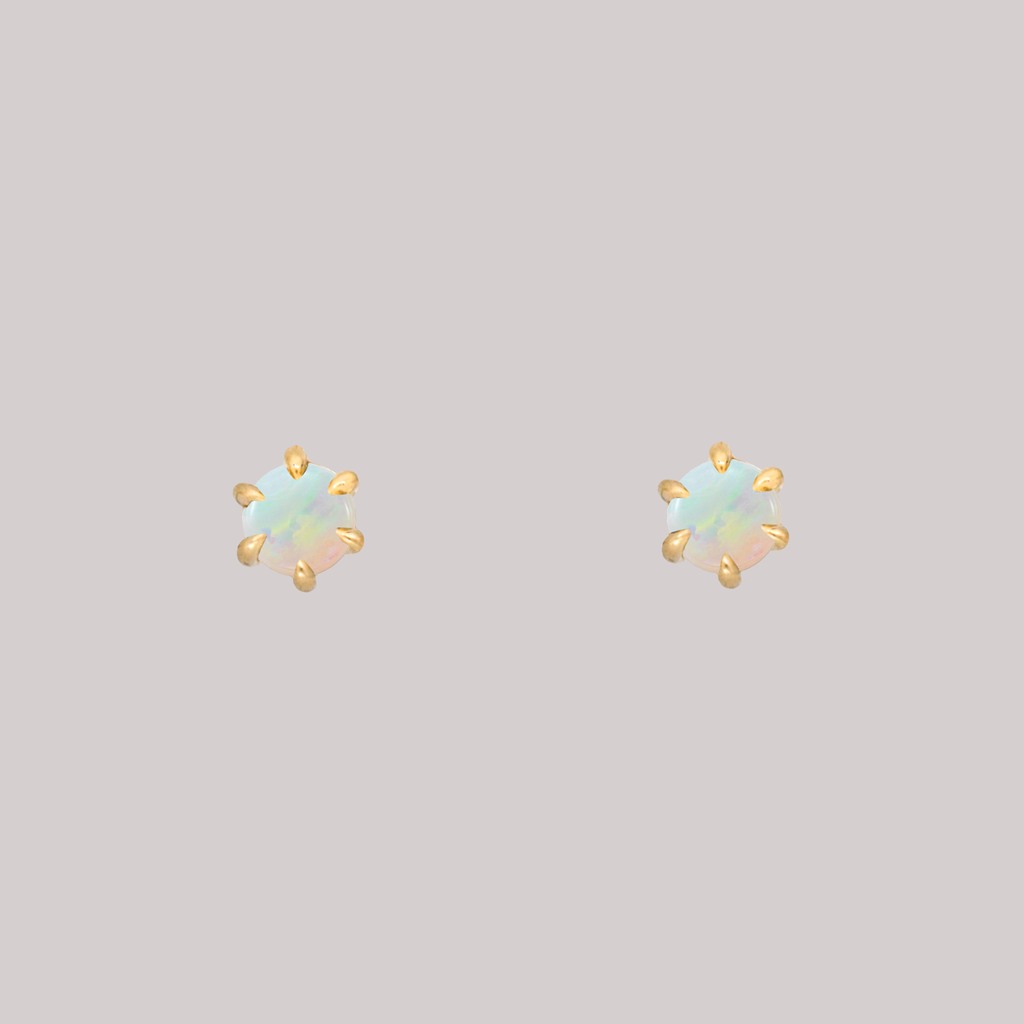 Gold opal earrings