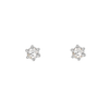 Gold rose cut diamond earring studs, made in 14k gold.