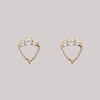 Round rose cut diamond cluster drop earrings studs made in 14k gold.