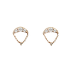 Round rose cut diamond cluster drop earrings studs made in 14k gold.