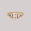 Inspired by the evil eye, split double band everyday gold ring with black diamonds, made in 14k or 18k gold.