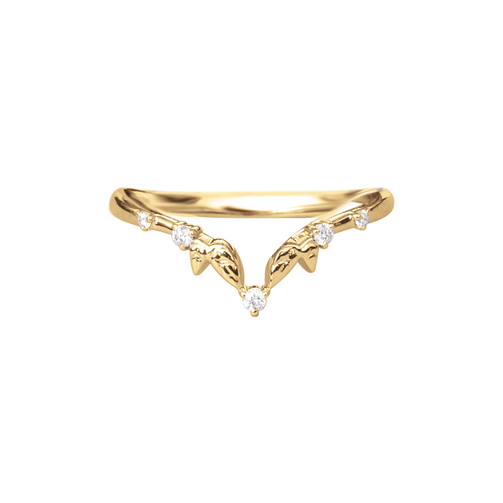 leaf diamond ring