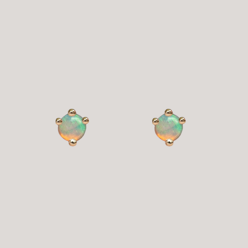 gold opal studs
