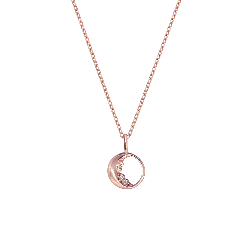 Rose gold crescent moon charm