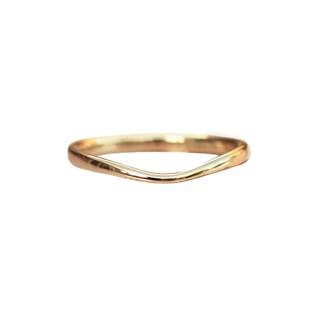 Gold wave band, 14k.